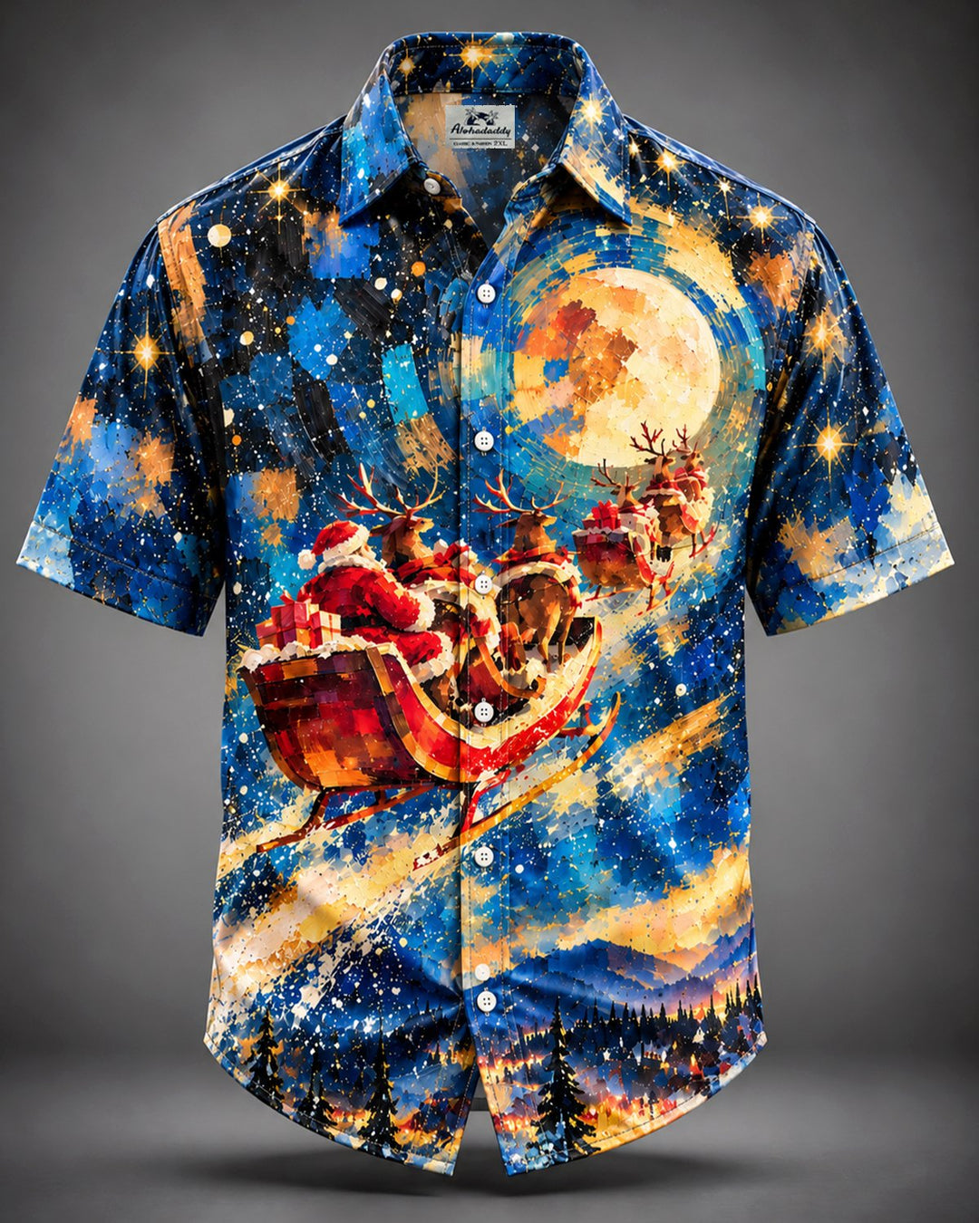 Alohadaddy® Holiday Christmas Santa Sleigh Print Men&
