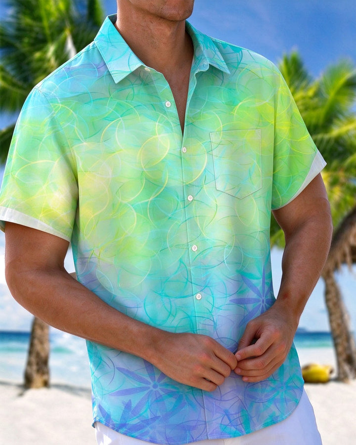 Alohadaddy® Casual Abstract Art Print Men&