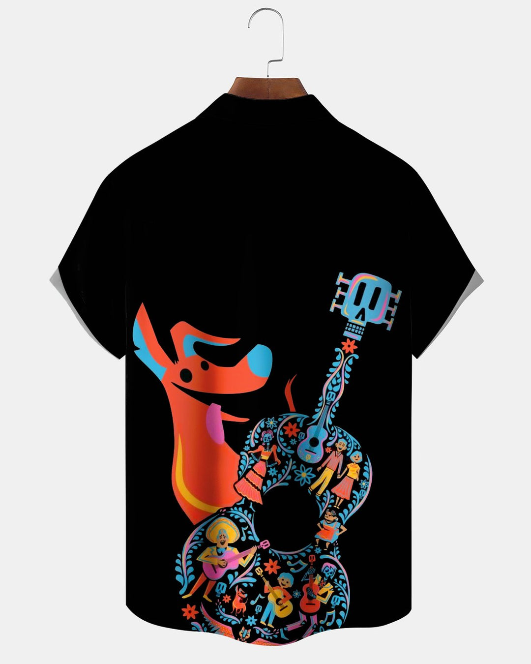 Alohadaddy® Holiday Day of the Dead Dog Musical Guitar Print Men&