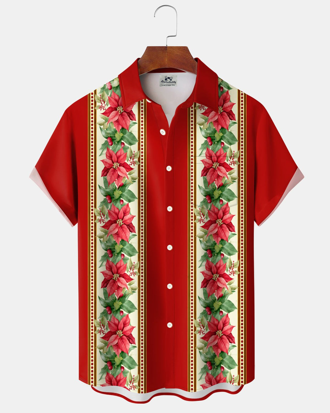 Alohadaddy® Holiday Christmas Floral Bowling Print Men&