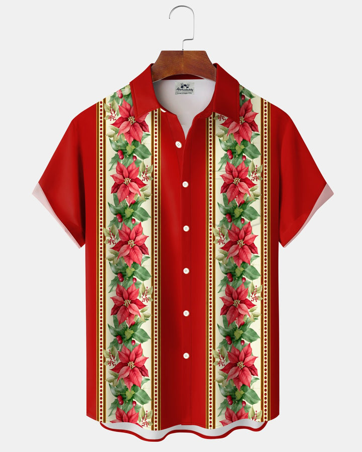 Alohadaddy® Holiday Christmas Floral Bowling Print Men&