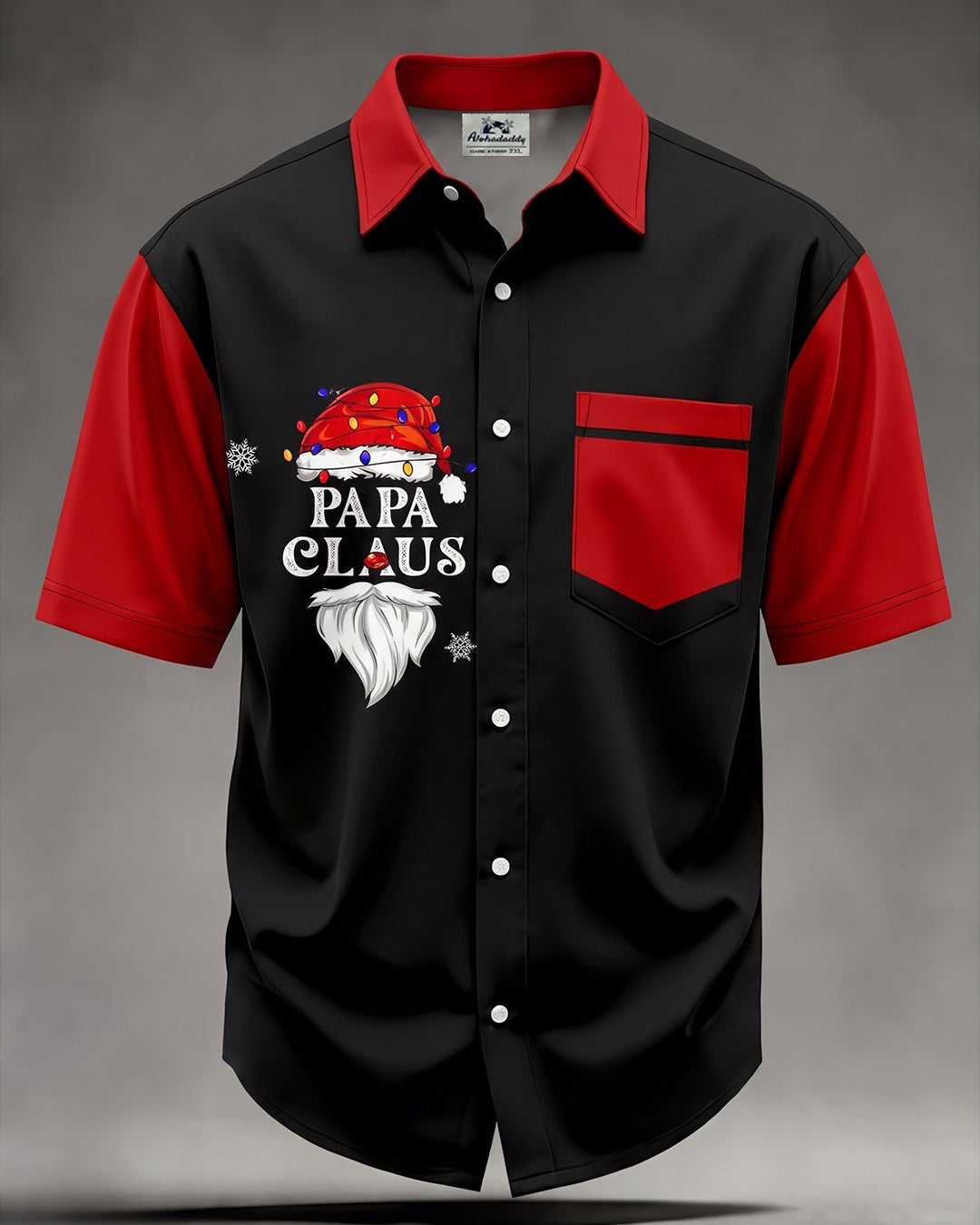 Alohadaddy® Holiday Retro Christmas Santa Claus Patchwork Print Men&