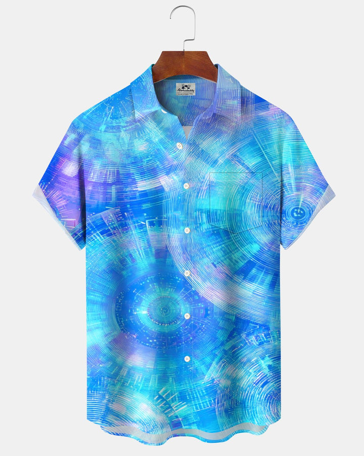 Alohadaddy® Casual Abstract Striped Circle Print Men&