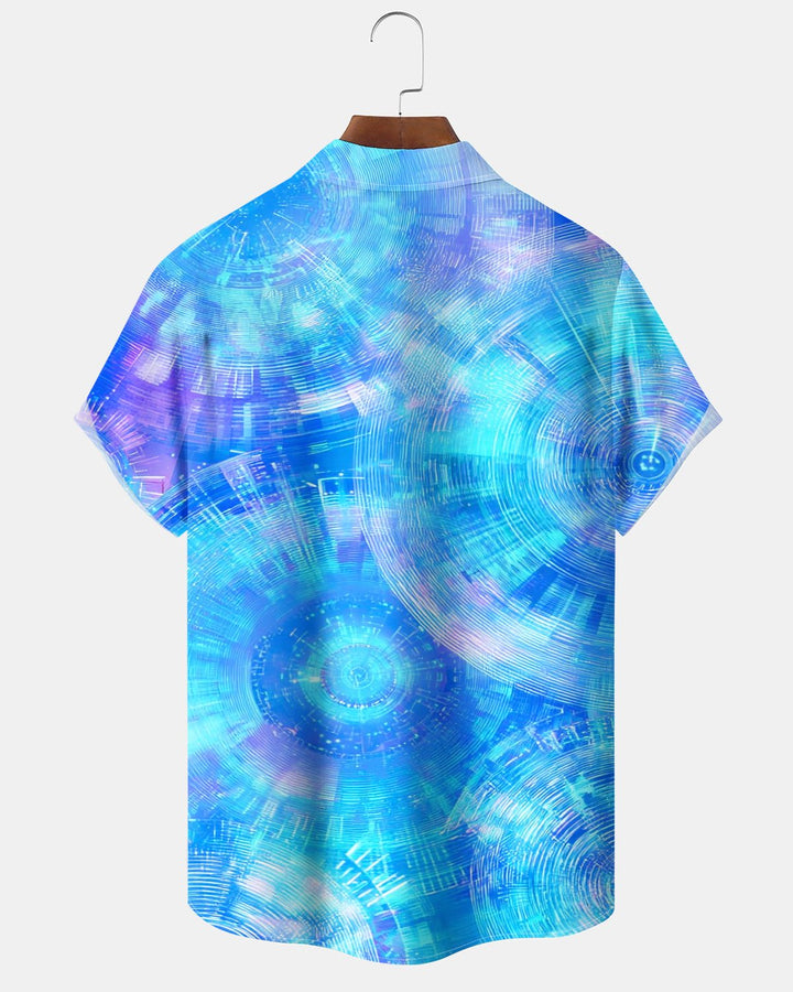 Alohadaddy® Casual Abstract Striped Circle Print Men&