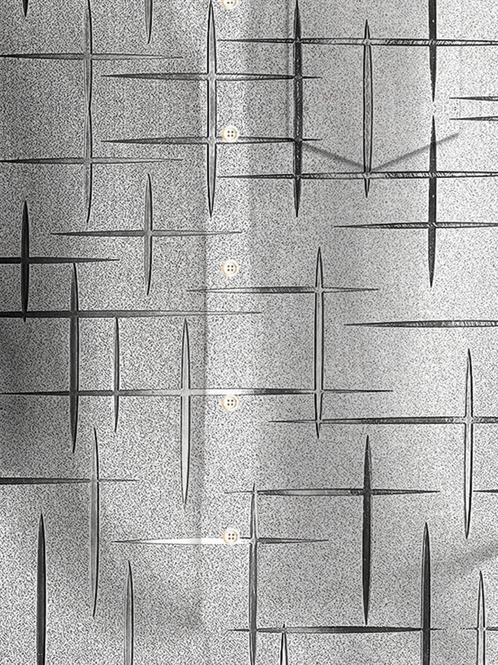 Alohadaddy Retro Geometric Textured Silver 3D Print Men&