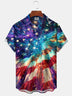 Alohadaddy Holiday Collection Independence Day American Flag Button Cardigan Pocket Stretch Large Size Long Short Sleeve Shirt