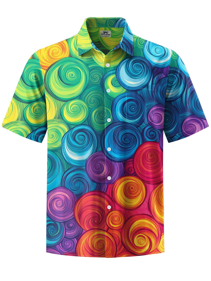 Alohadaddy® Vintage Geometric Print Chest Pocket Men&