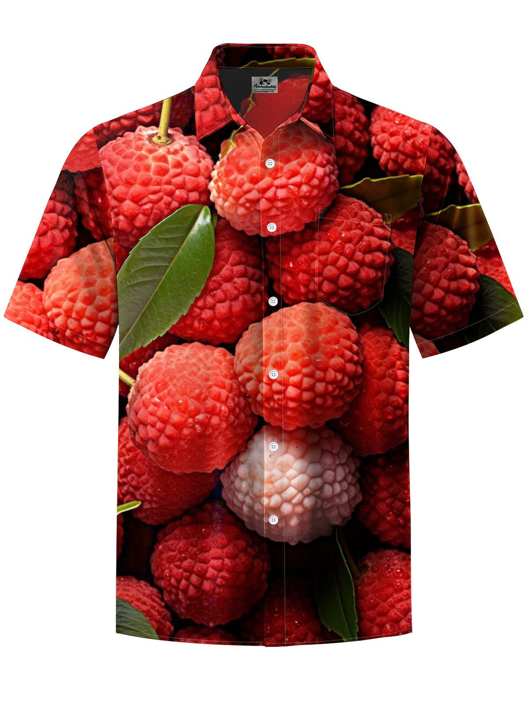 Alohadaddy® Hawaiian Lychee Print Chest Pocket Men&