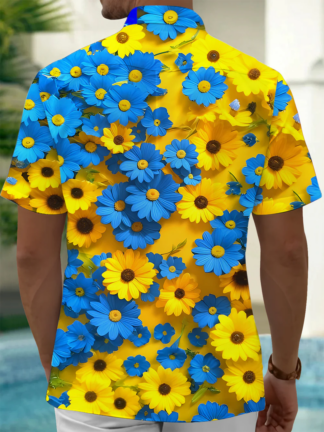 Alohadaddy® Hawaiian Floral Art Print Moisture Wicking Men&