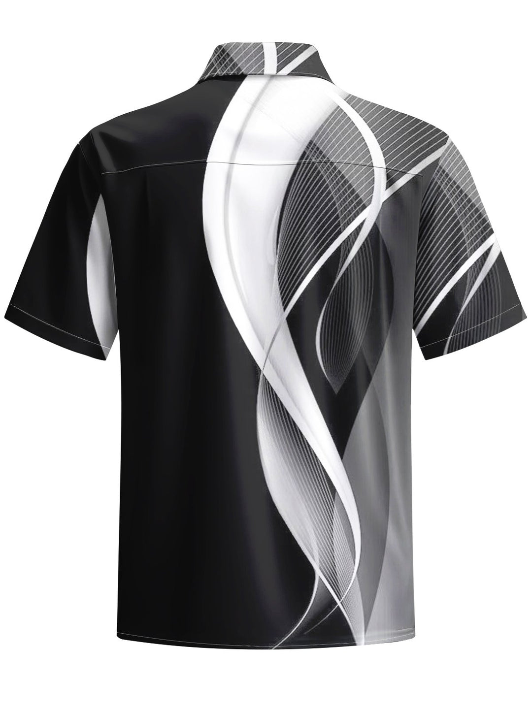 Alohadaddy® Casual Abstract Art Print Chest Pocket Men&