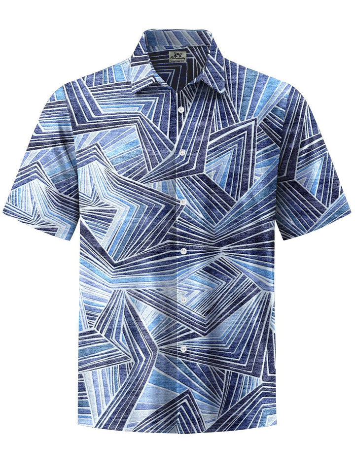 Alohadaddy® Vintage Geometric Art Print Chest Pocket Men&