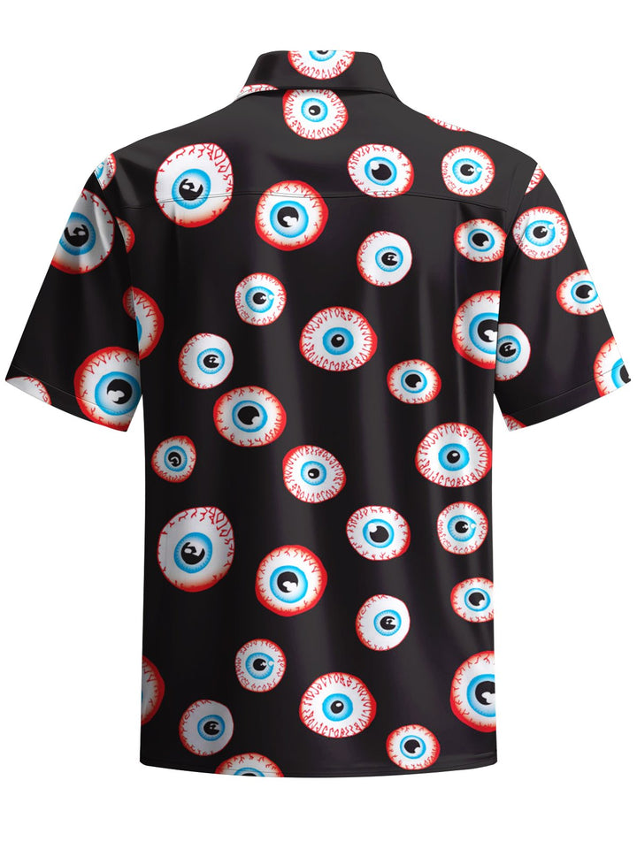 Alohadaddy® Casual Eyeball Art Print Chest Pocket Men&