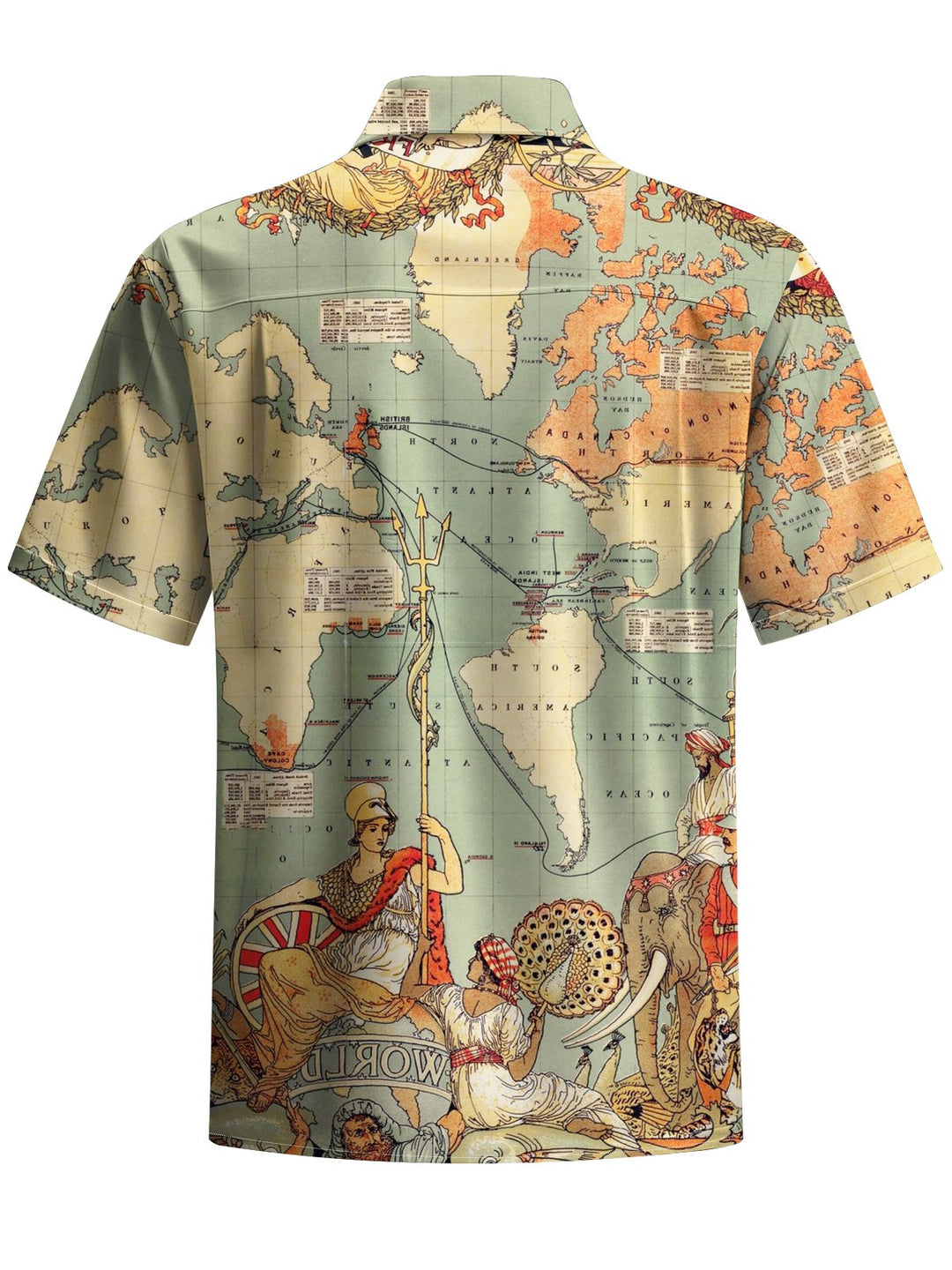Alohadaddy® Vintage Nautical Art Print Chest Pocket Men&