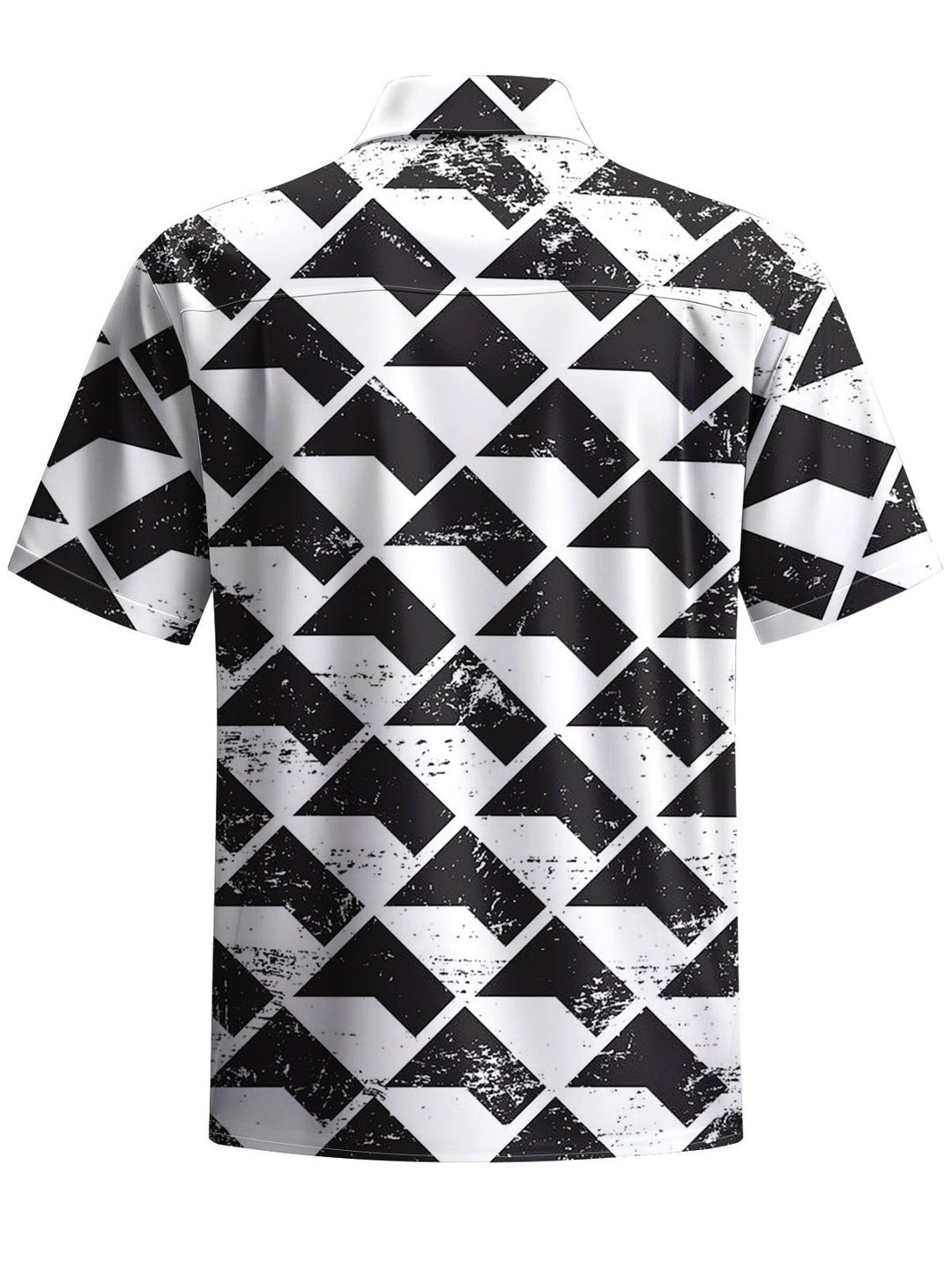 Alohadaddy® Casual Geometric Art Print Chest Pocket Men&
