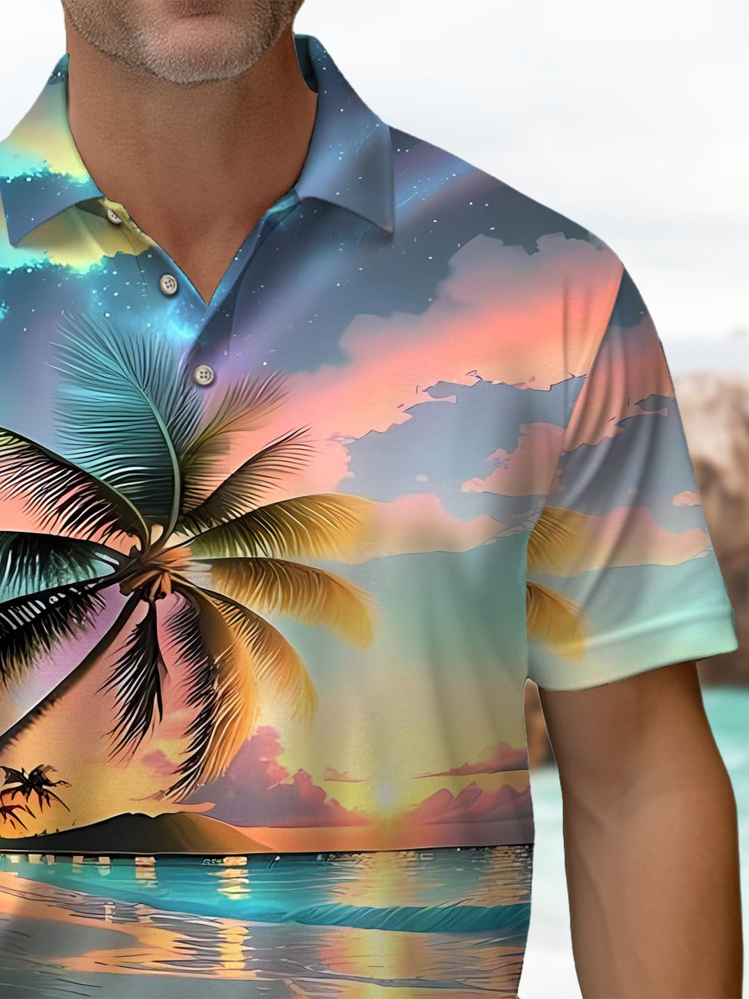 Alohadaddy® Hawaiian Coconut Tree Beach Vacation Art Print Men&