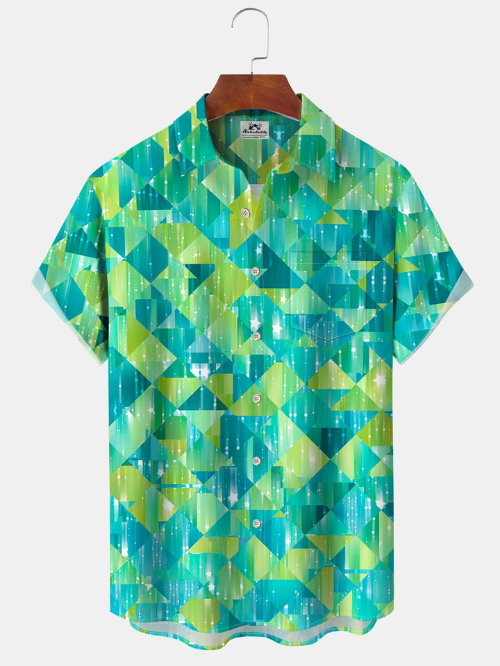 Alohadaddy® Casual Geometric Triangle Print Pocket Stretch Men&