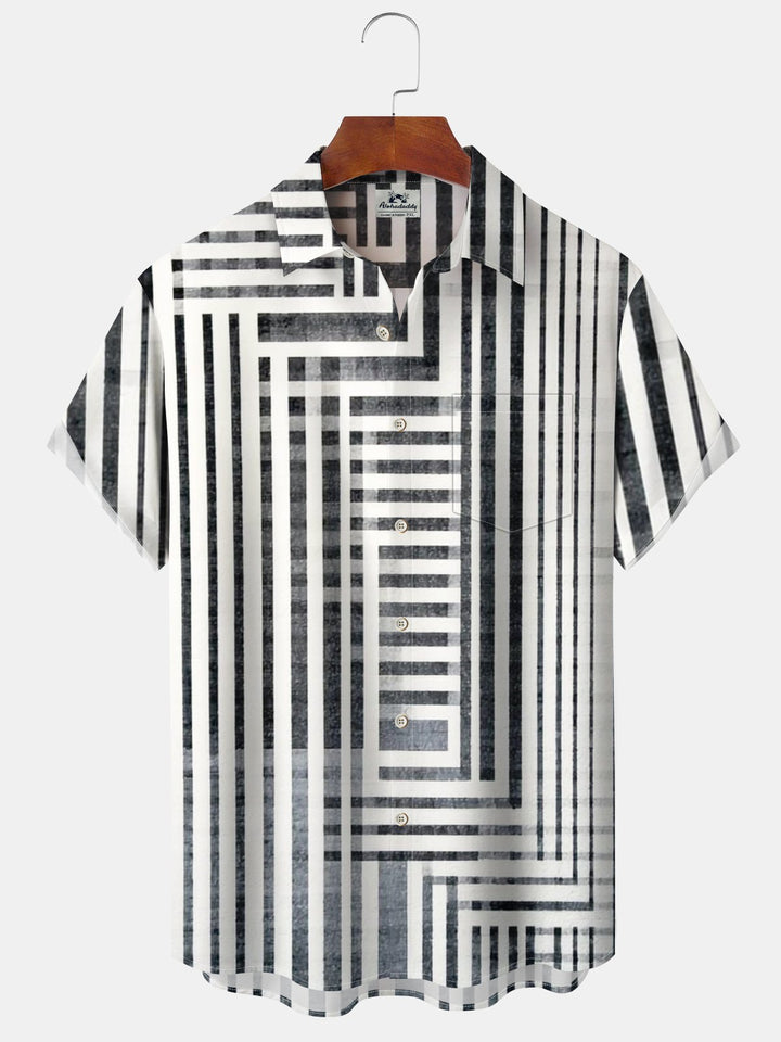 Alohadaddy® Vintage Stripe Print Pocket Stretch Men&