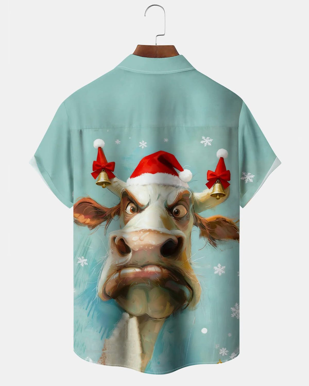 Alohadaddy® Christmas Fun Cow Print Pocket Button Men&