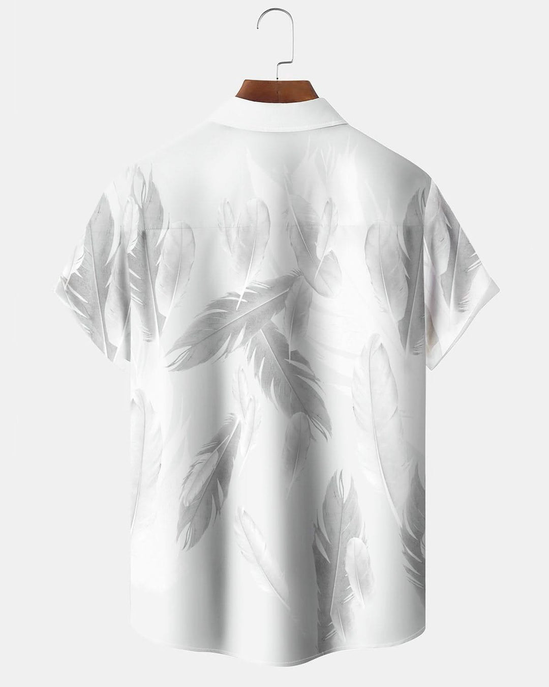 Alohadaddy® Casual Feather Art Print Art Pocket Button Stretch Men&