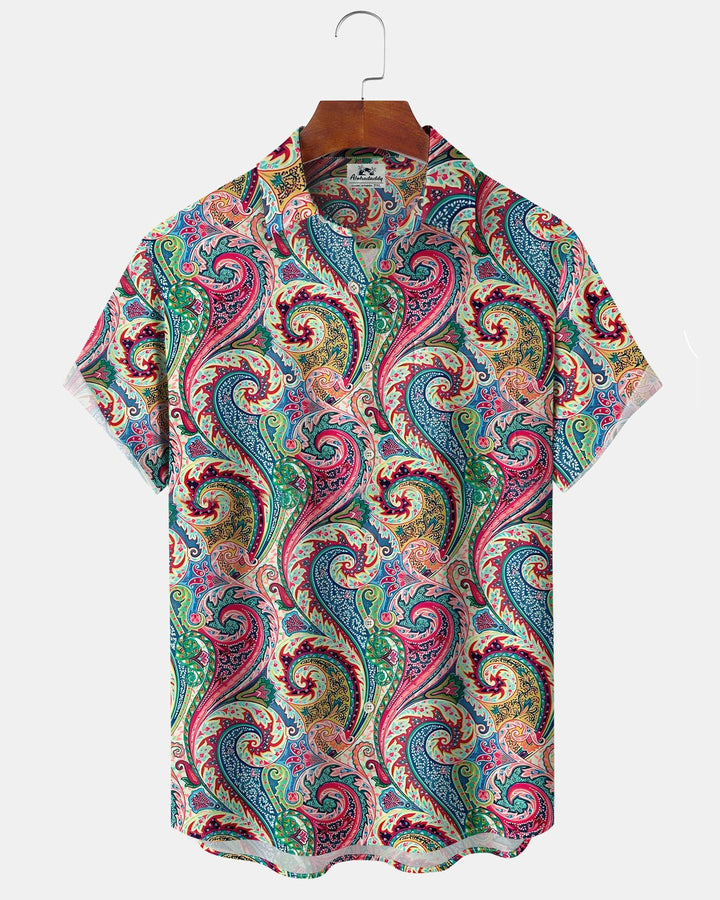 Alohadaddy® Casual Patterned Art Print Cardigan Men&