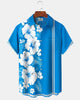 Alohadaddy® Hawaiian Hibiscus Print Artistic Button Pocket Cardigan Men's Short Sleeve Shirt Big & Tall