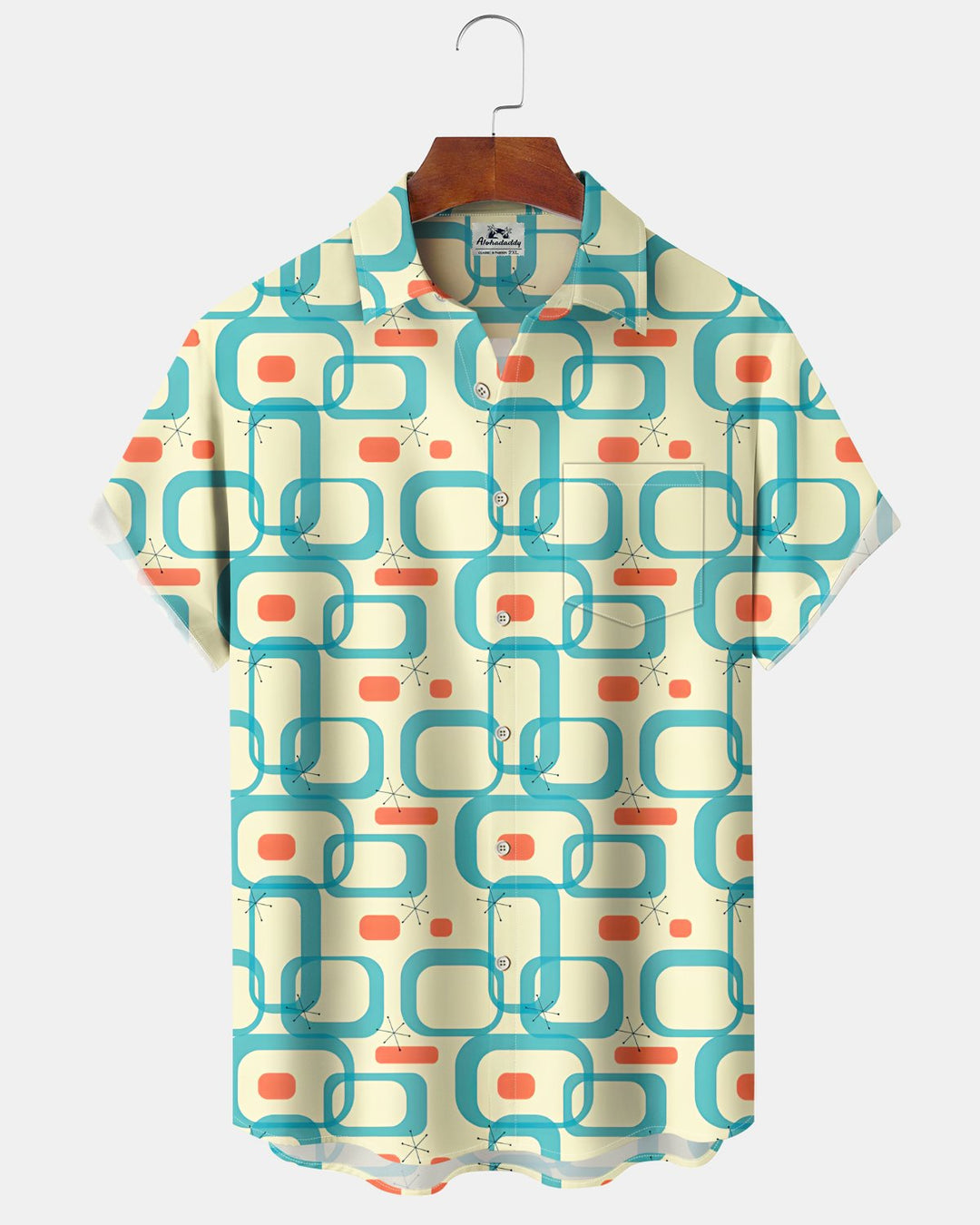 Alohadaddy® Casual Abstract Print Art Button Pocket Cardigan Men&