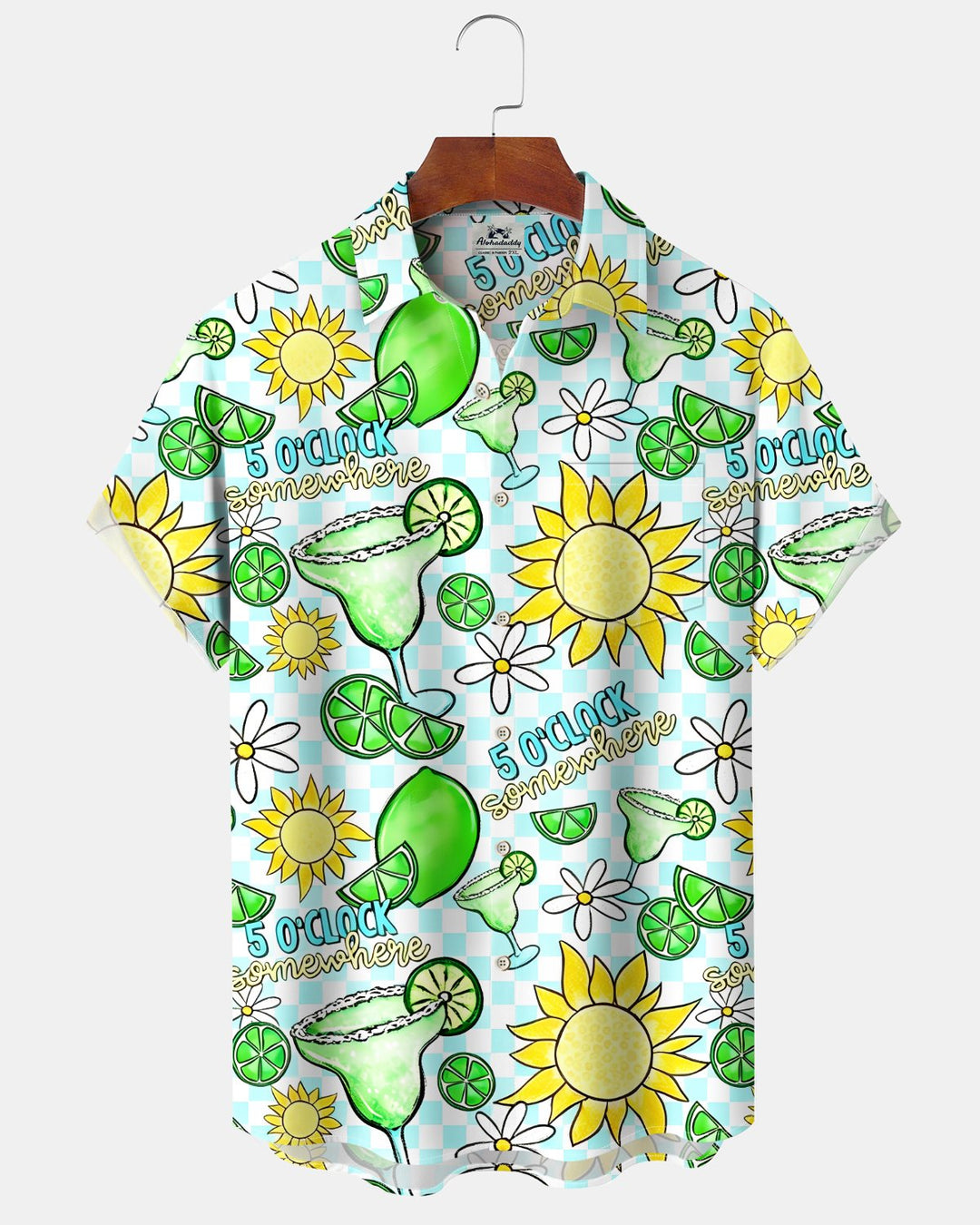 Alohadaddy® Hawaiian Cocktail Print Art Button Pocket Cardigan Men&