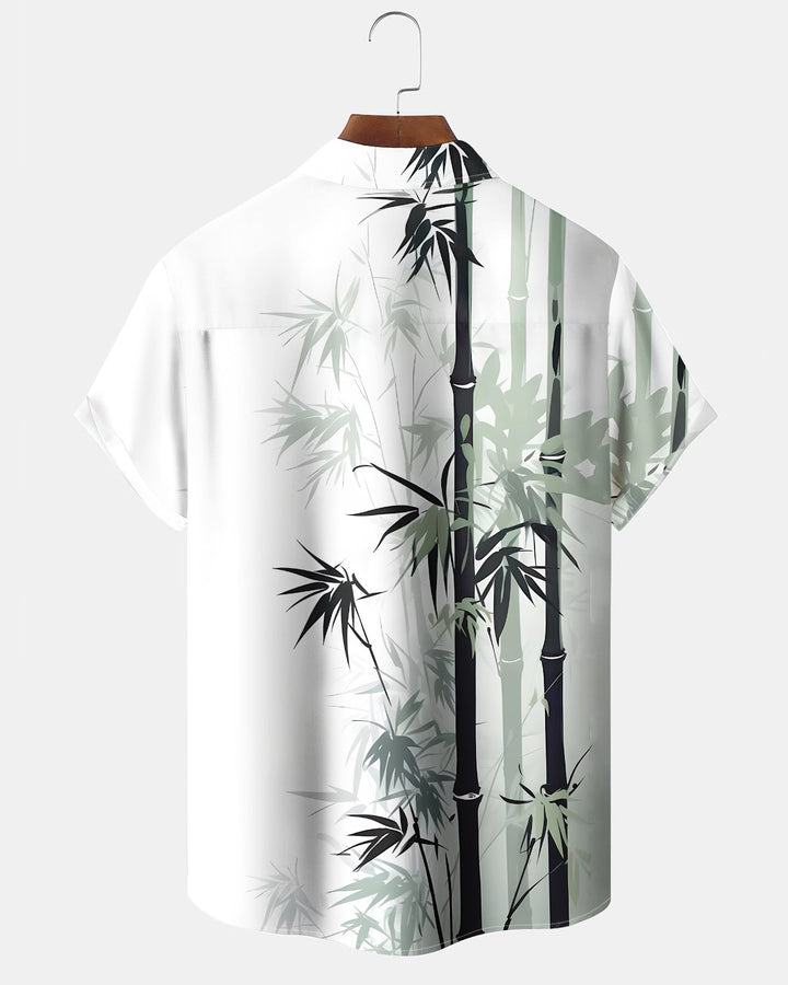 Alohadaddy® Casual Bamboo Print Artistic Button Pocket Cardigan Men&