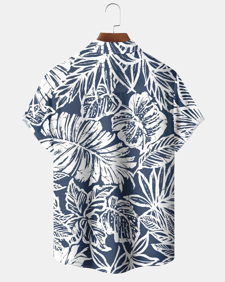 Alohadaddy® Hawaiian Palm Tree Print Art Button Pocket Cardigan Men&