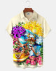 Alohadaddy® Hawaiian Surf Print Art Button Pocket Cardigan Men's Short Sleeve Shirt
