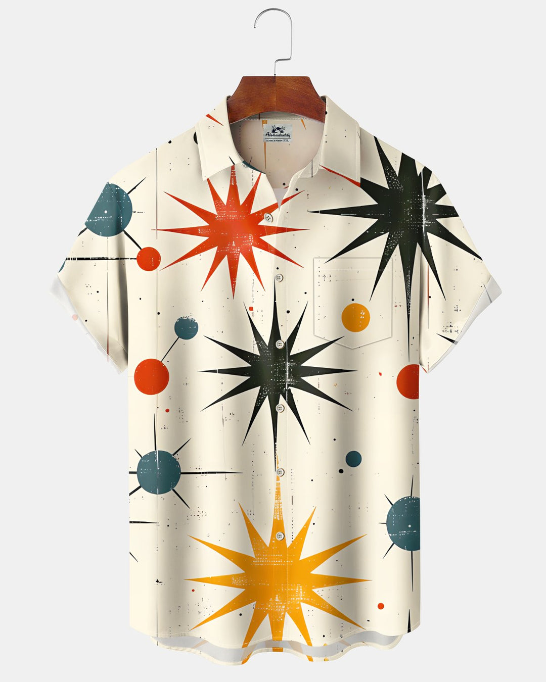 Alohadaddy® Vintage Geometric Print Art Button Pocket Cardigan Men&