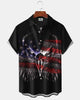 Alohadaddy® Holiday Independence Day Print Art Button Cardigan with Pockets Men's Short Sleeve Shirt