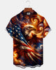 Alohadaddy® Holiday Independence Day Print Art Button Pocket Cardigan Men's Short Sleeve Shirt