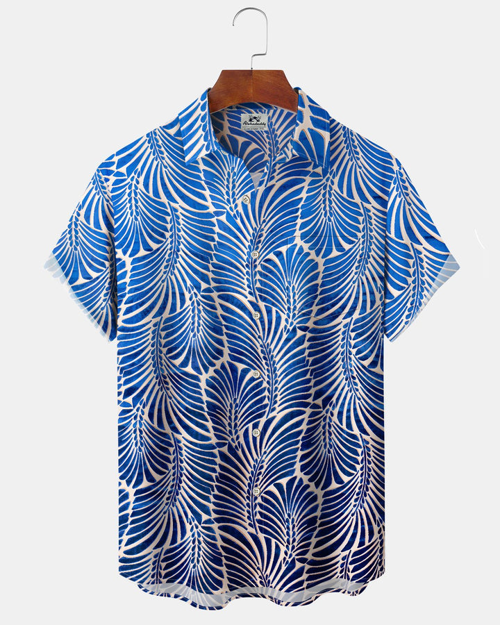 Alohadaddy® Casual Wheat Ear Print Art Button Pocket Cardigan Men&