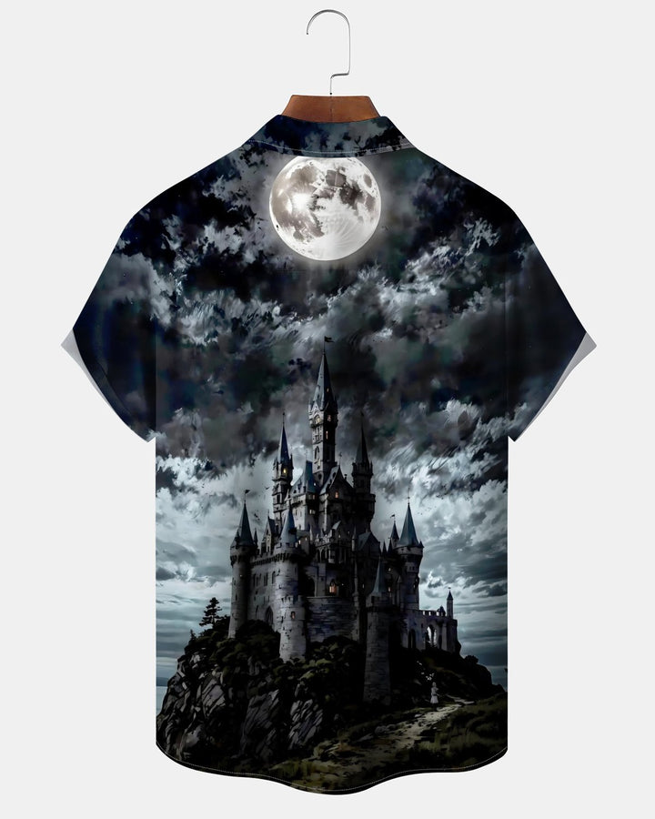 Alohadaddy® Holiday Halloween Graphic Print Button-Down Pocket Cardigan-Style Men&