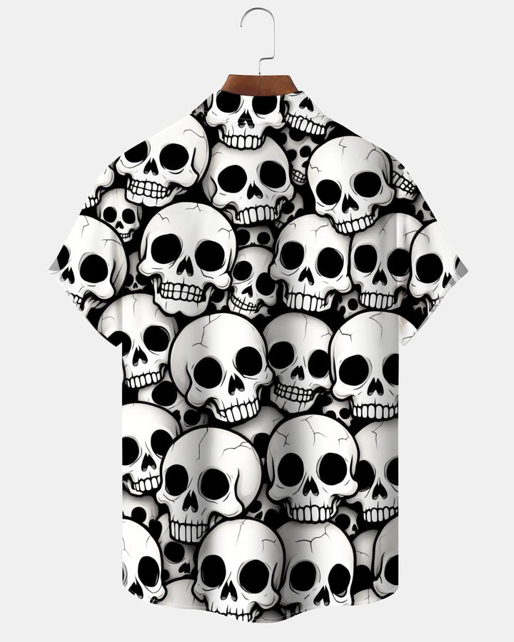 Alohadaddy® Holiday Halloween Graphic Print Button-Down Pocket Cardigan-Style Men&