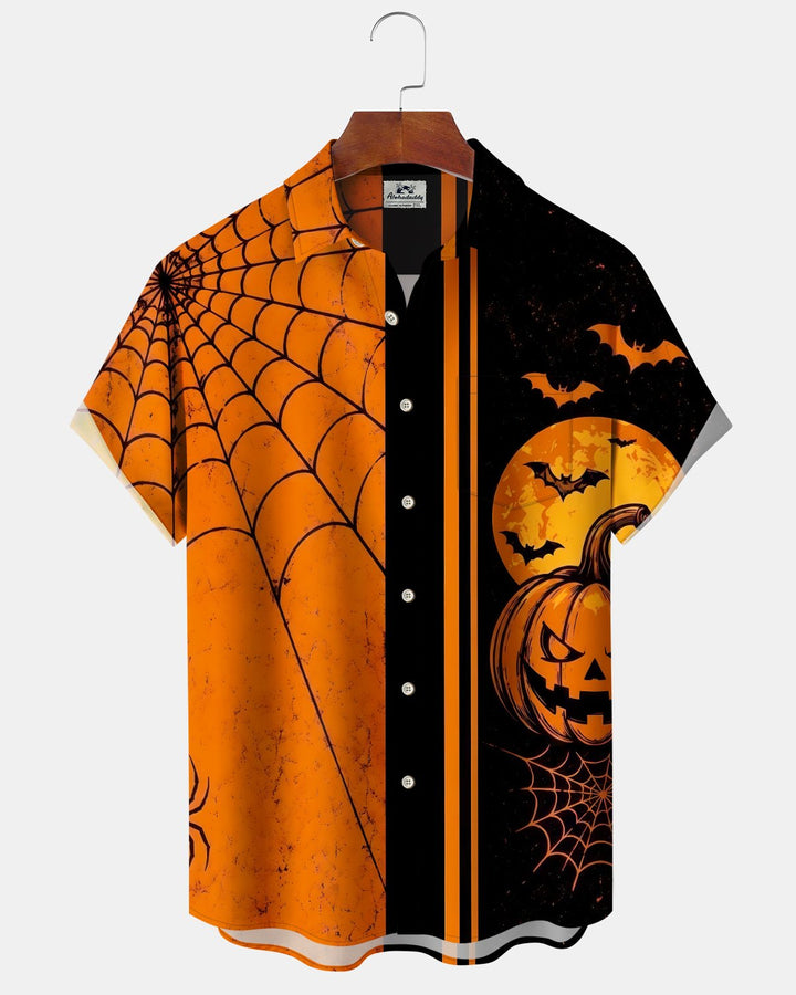 Alohadaddy® Holiday Halloween Graphic Print Button-Down Pocket Cardigan-Style Men&