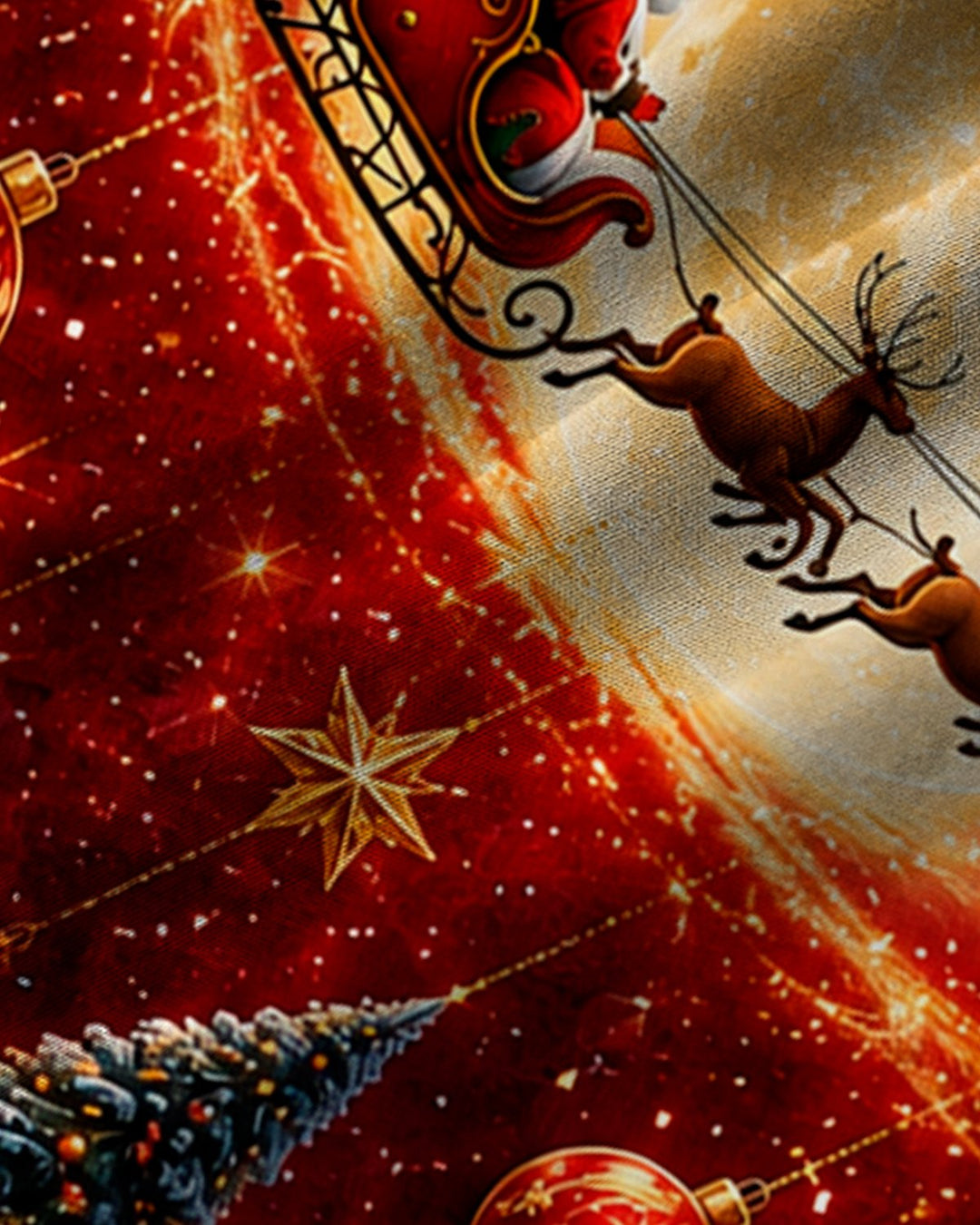 Alohadaddy® Holiday Christmas Santa Sleigh Village Snowflake Print Men&