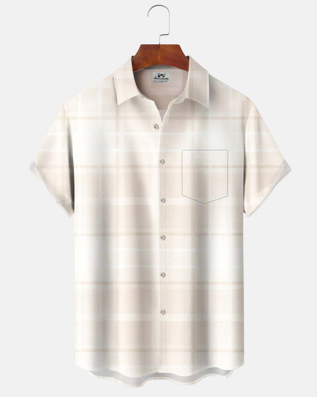 Alohadaddy® Men’s Short-Sleeve Casual Cardigan Shirt  Geometric Art Print, Button-Down with Pockets