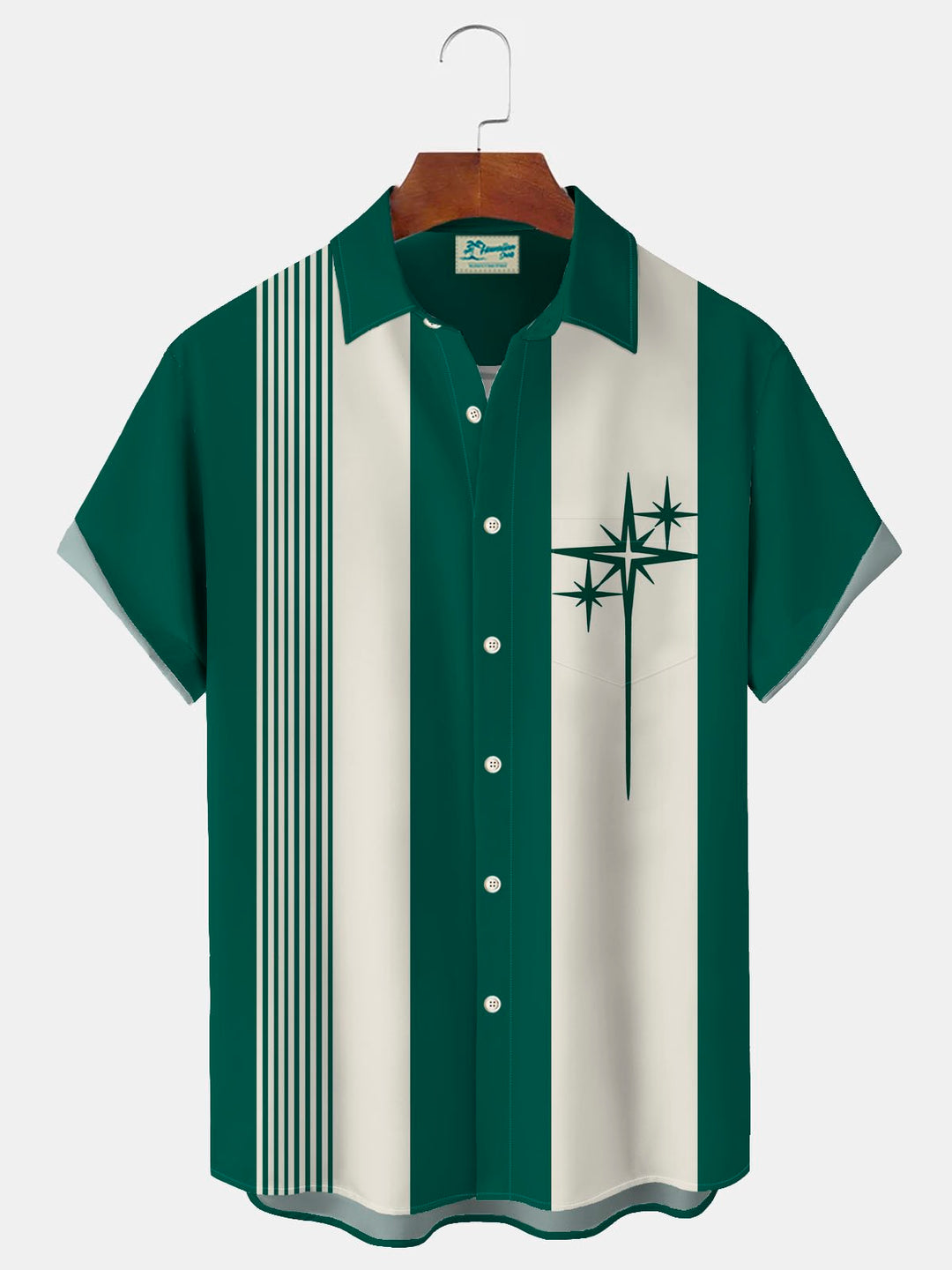 Alohadaddy Retro Geometric Bowling Stripe Print Men&