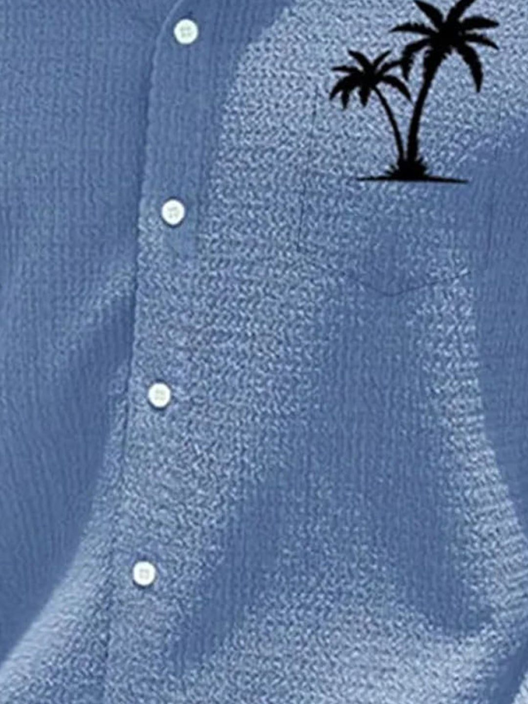 Camisa de manga corta con bolsillos abotonados y estampado digital 3D de crepe con cocotero hawaiano de Alohadaddy para hombre, talla grande y alta