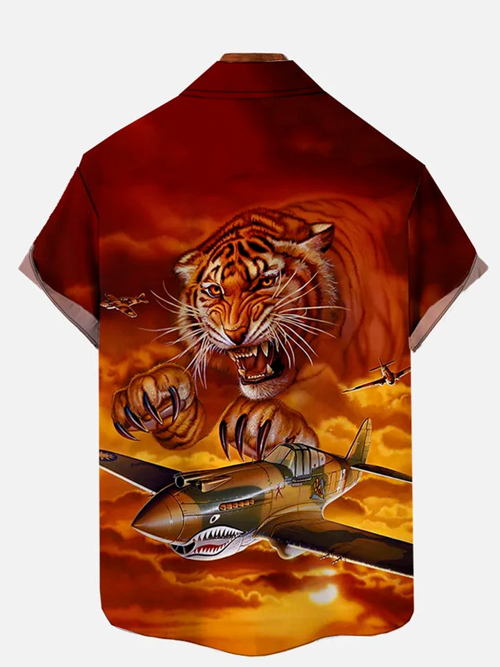Alohadaddy Retro Tiger War Print Men&