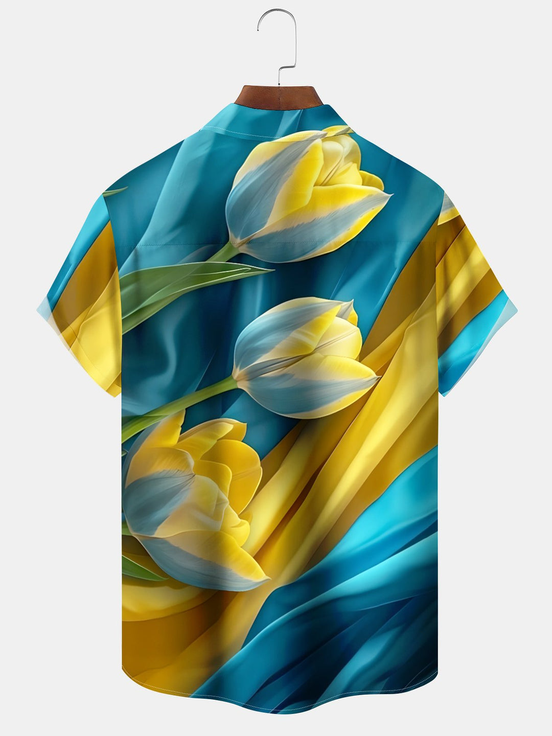 Alohadaddy Casual Collection Hawaiian Abstract Flowers Print Art Button Cardigan Pockets Fresh Stretch Polyester Short Sleeve Shirt