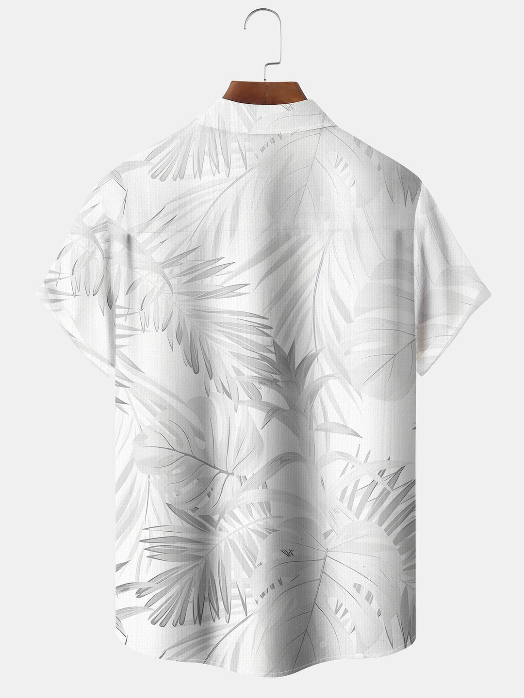 Alohadaddy Casual Palm Leaves Art Print Moisture Wicking Chest Pocket Hawaiian Short Sleeve Shirt