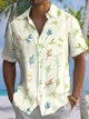 Alohadaddy® Bamboo Art Print Pockets Stretch Hawaiian Men's Short Sleeve Shirt Big & Tall