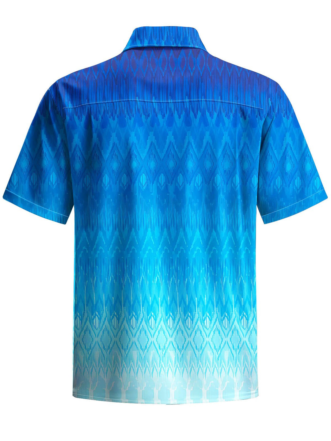 Alohadaddy® Hawaii Ombre Geometric Print Stretch Large Size Chest Pocket Men&