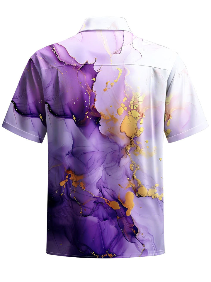 Alohadaddy® Casual Abstract Texture Print Chest Pocket Men&