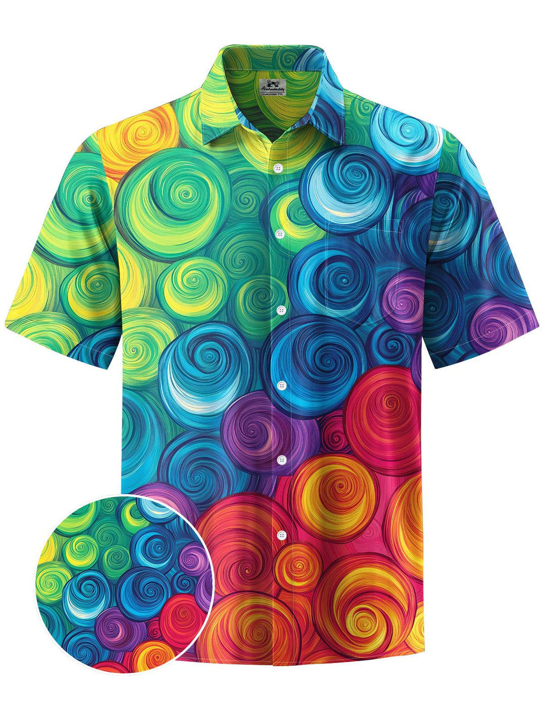 Alohadaddy® Vintage Geometric Print Chest Pocket Men&