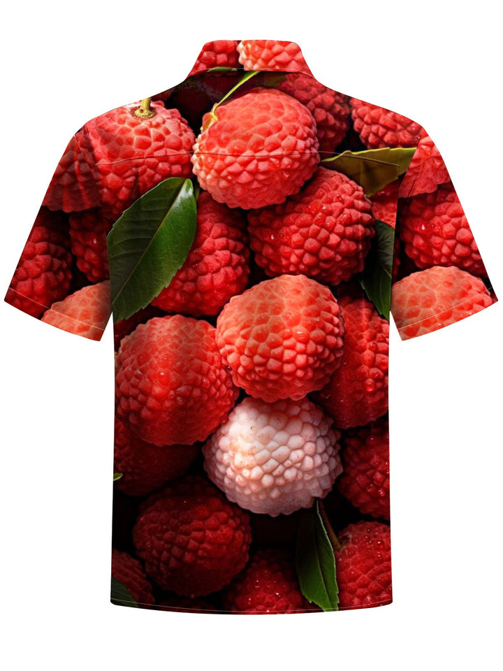 Alohadaddy® Hawaiian Lychee Print Chest Pocket Men&