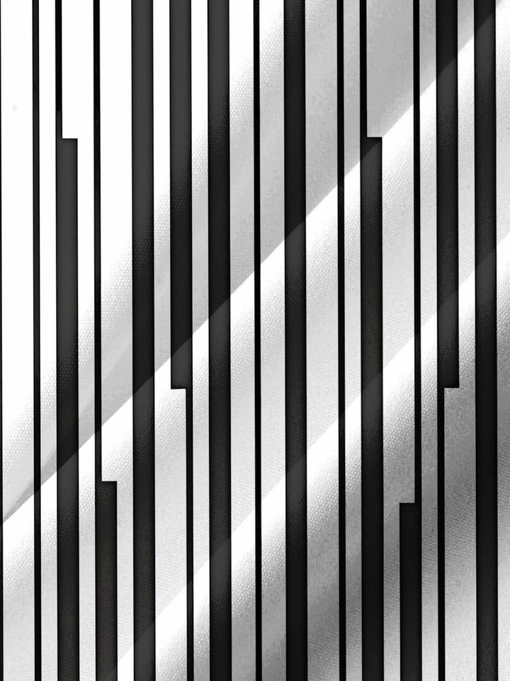 Alohadaddy® Casual Stripe Geometric Art Print Chest Pocket Men&